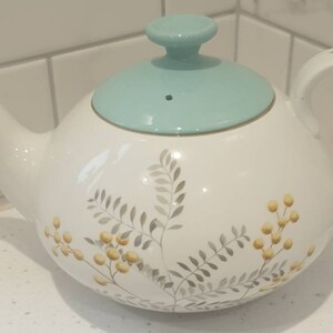 Ridgway Pottery Medium Teapot  -  White Mist Miramar Pattern