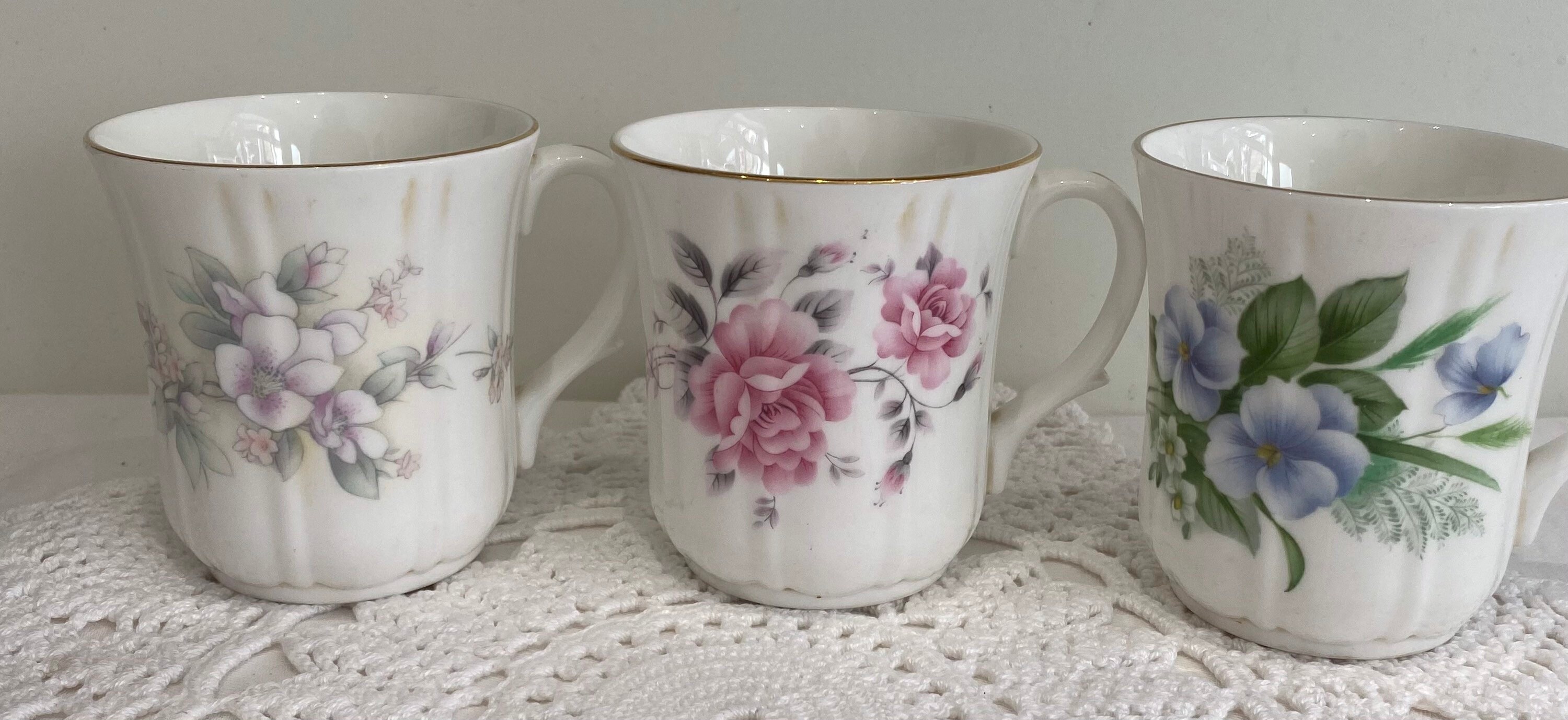 Duchess Fine Bone China Mugs Flowers 3 Different types Etsy