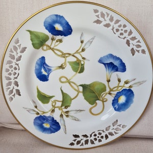 Vintage Ltd Ed Spode Bone China Display Plates from the Botanical Plate Collection 6 Different Available Convolvulus