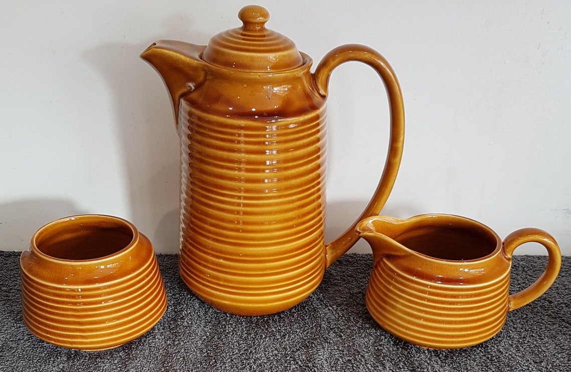 Retro Sadler Pottery Coffee for Two Coffee Set Ribbed Etsy Australia
