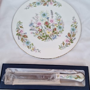 Aynsley Cake Plate and Knife - Etsy