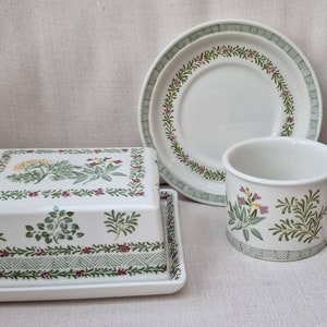 Vintage Portmeirion  Lidded Butter Dish and Cups and Saucers -  National Trust - Choose from drop down menu.