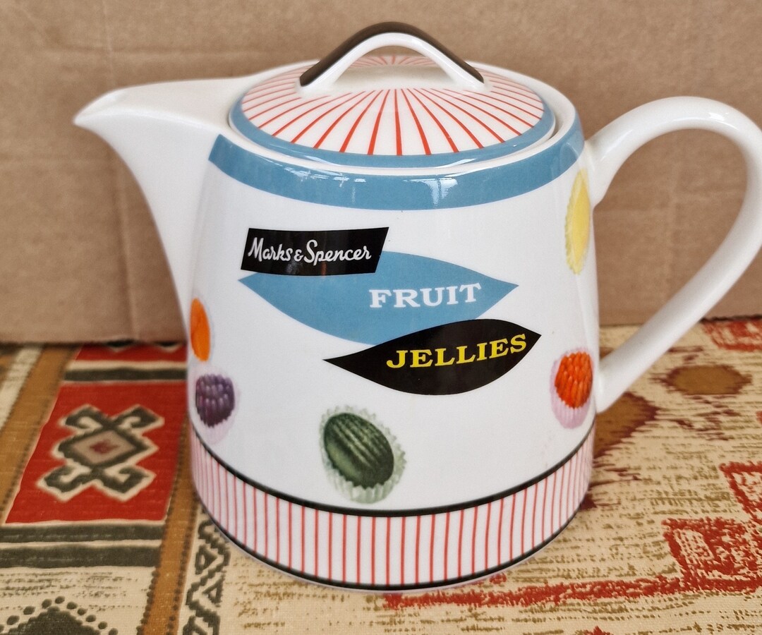 Marks and Spencer Super Fine China Teapot Fruit Jellies Pattern Etsy UK