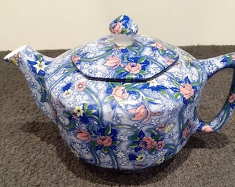 Medium Ringtons Blue Chintz Teapot