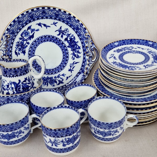 Antique English Bone China Blue and White Tea  Items - Choose from drop down menu.