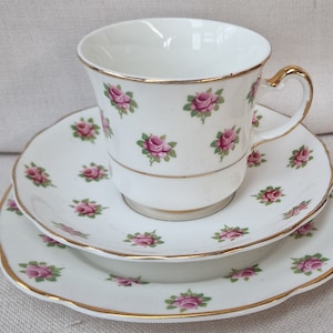 Ashley Bone China Trio  -  Ditsy Rose