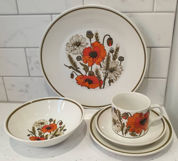 Vintage J G Meakin Pottery Dinner or Breakfast Items Poppy | Etsy
