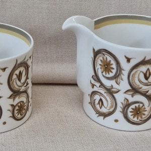 Vintage Wedgwood Susie Cooper Bone China Flat Sided Milk and Sugar -  Venetia