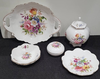 Vintage Aynsley Collection of Medium Lidded Boxes and Dishes  - Howard Sprays  -   5 Different Items Available