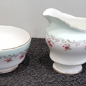 Vintage Paragon Bone China Milk and Sugar - Bordeaux