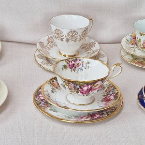 Selection of Vintage or Antique  English bone china trios   -  Please choose from drop down menu