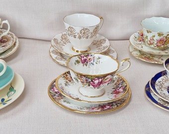 Selection of Vintage or Antique  English bone china trios   -  Please choose from drop down menu