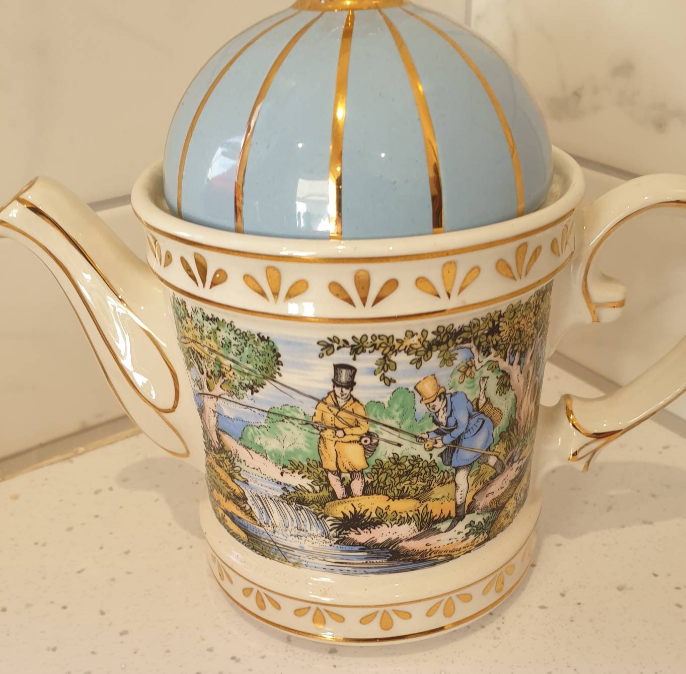 Sadler Pottery Teapot Fishing Etsy