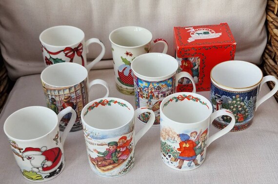 TAZZA PETTIROSSI DI Natale Fine Bone China Pettirosso Pettirosso Pettirosso R... EUR 16,65 - IT