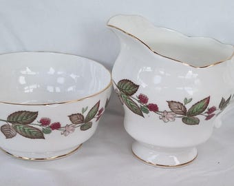 Lechera y azucarero de porcelana fina Royal Standard - Verde Briar