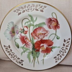 Vintage Ltd Ed Spode Bone China Display Plates from the Botanical Plate Collection 6 Different Available Icelandic Poppy