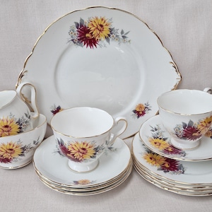 Vintage Royal Stafford Bone China Teeartikel - Dahlienmuster - wählen Sie aus dem Dropdown-Menü
