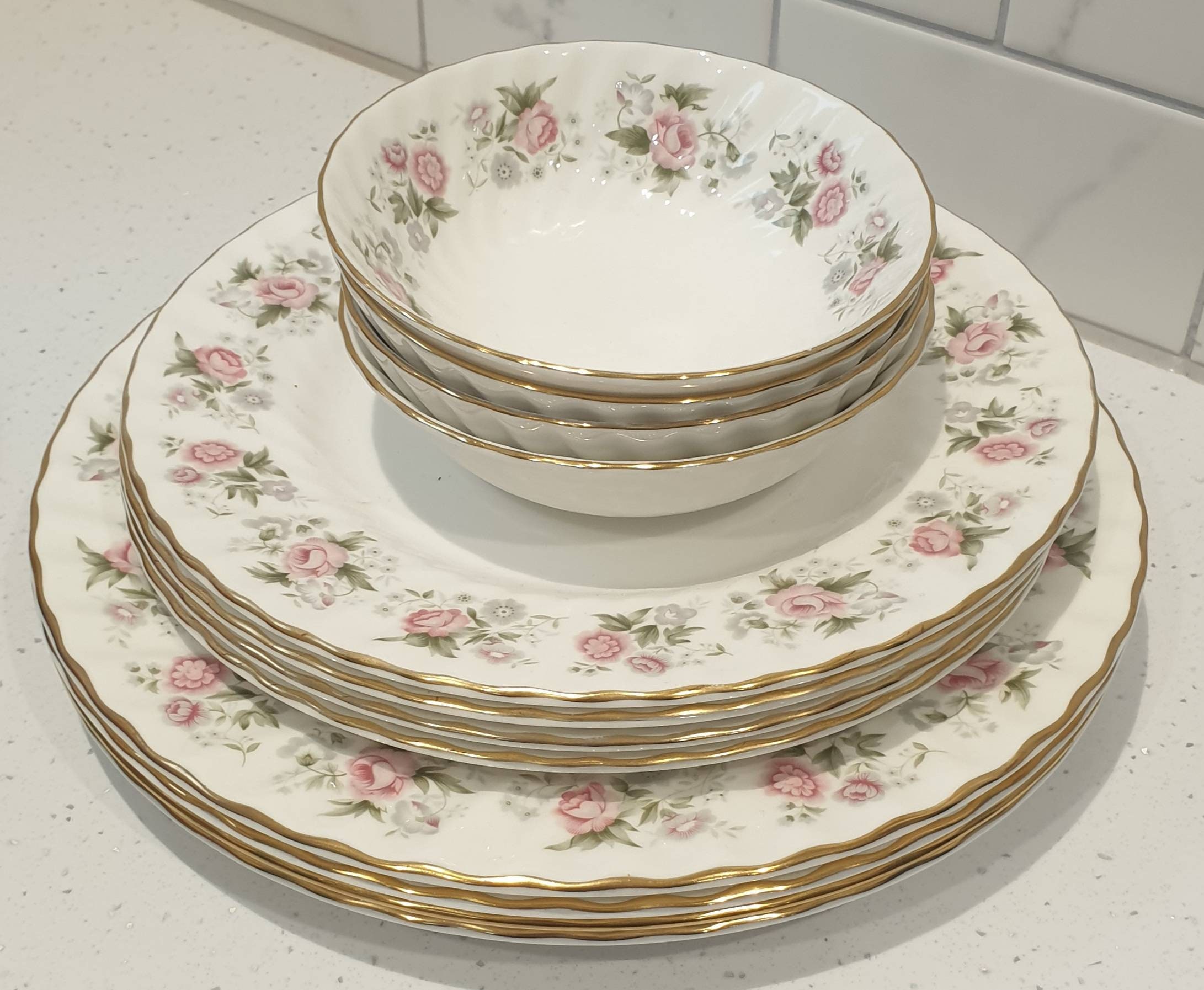 Minton Bone China Plates and Bowls Spring Bouquet Pattern Etsy