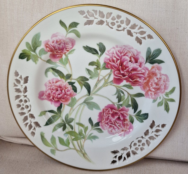 Vintage Ltd Ed Spode Bone China Display Plates from the Botanical Plate Collection 6 Different Available Peony