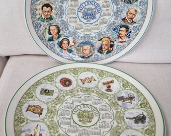 Vintage Wedgwood Blue Landscape Calendar Plate ~ Blue and White