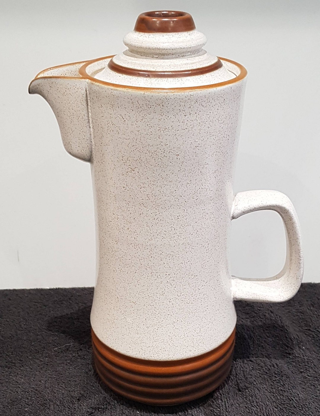 Vintage Denby Stoneware Potters Wheel Tall Coffee Pot Rust Or Tan Etsy