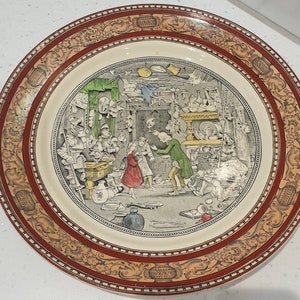 Piatto antico da collezione in ceramica Adams - Illustrazioni di Dickens - Negozio di curiosità antiche