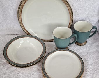 Vintage Denby Luxor Dinnerware, Denby Plates and Bowls (4 Vintage Denby Luxor Dinnerware, Denby Plates and Bowls (4
