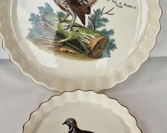 Vintage Villeroy and Boch Flan Dishes in the popular Vilbofour Paradiso pattern. - Two Different Sizes.  Choose from drop down menu