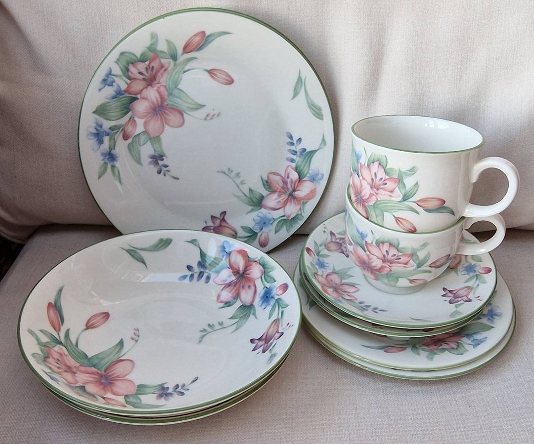 Royal Doulton Bone China Plates, Bowls and Trios Carmel Pattern, From