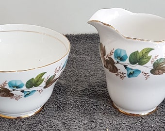 Duchess Bone China Milk and Sugar -  Blue Flowers