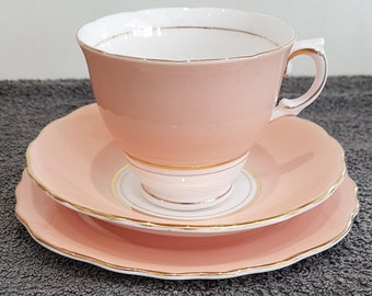 Trio de Colclough en motif Arlequin - Pêche pastel