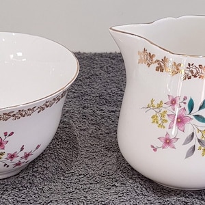 Royal Grafton Bone China Milk and Sugar - Small Pink Flowers