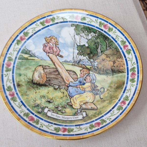 Royal Doulton Bone China Nursery Rhymes collectors plate. -  See-saw Margery Daw