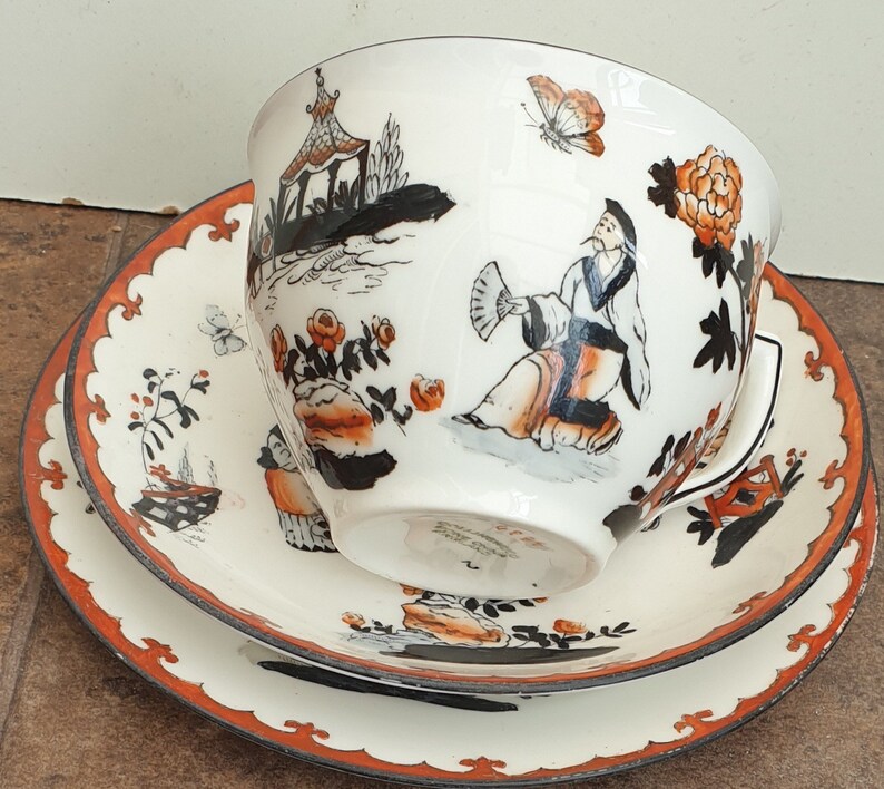 Collingwood Bone China Trios in Hand Painted Oriental Design. Etsy