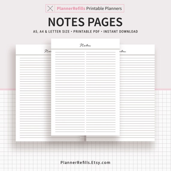 Planner pages for download (A5 and US letter)