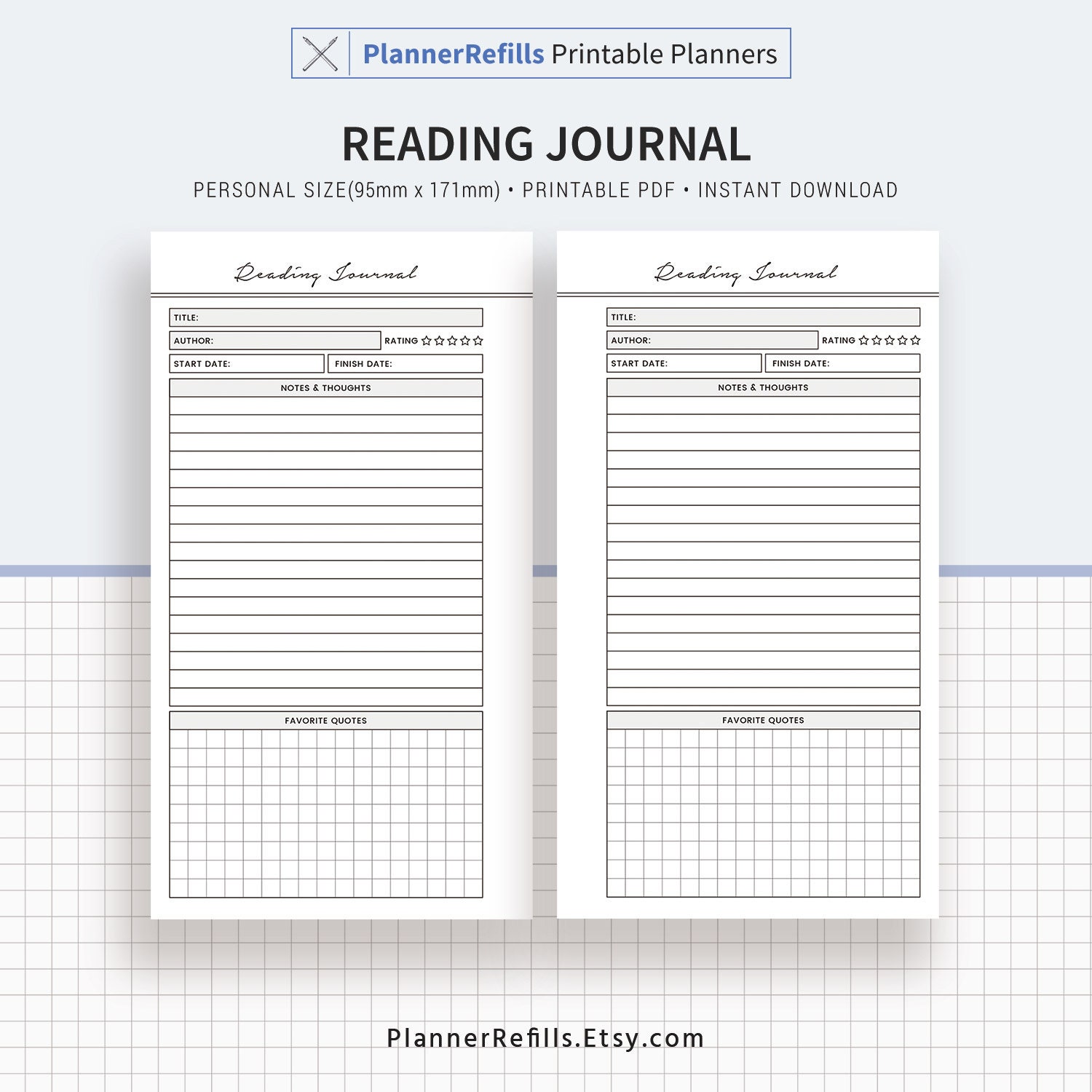 Reading Journal Printable 2020 Books To Read Reading List | Etsy