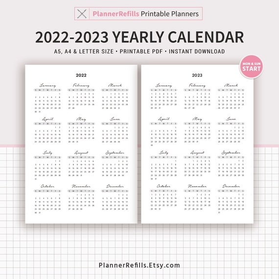 Calendrier énergétique 2023 Calendrier Annuel 2022 Calendrier Annuel 2023 Aperçu De | Etsy Canada