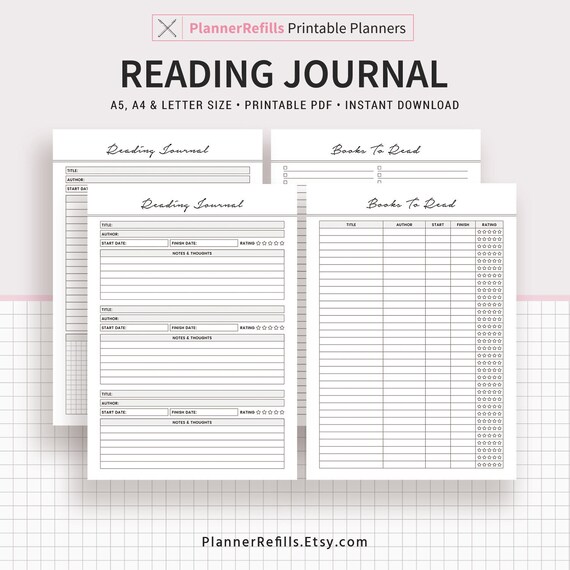 Reading Journal 2020 Books To Read Reading Log Book Review Printable Books Planner Design A4 Letter Filofax A5 Kikki K Large Reading Journal 2020 Books To Read Reading Log Book Review Printable Books Planner Design A4 Letter Filofax A5 Kikki K Large