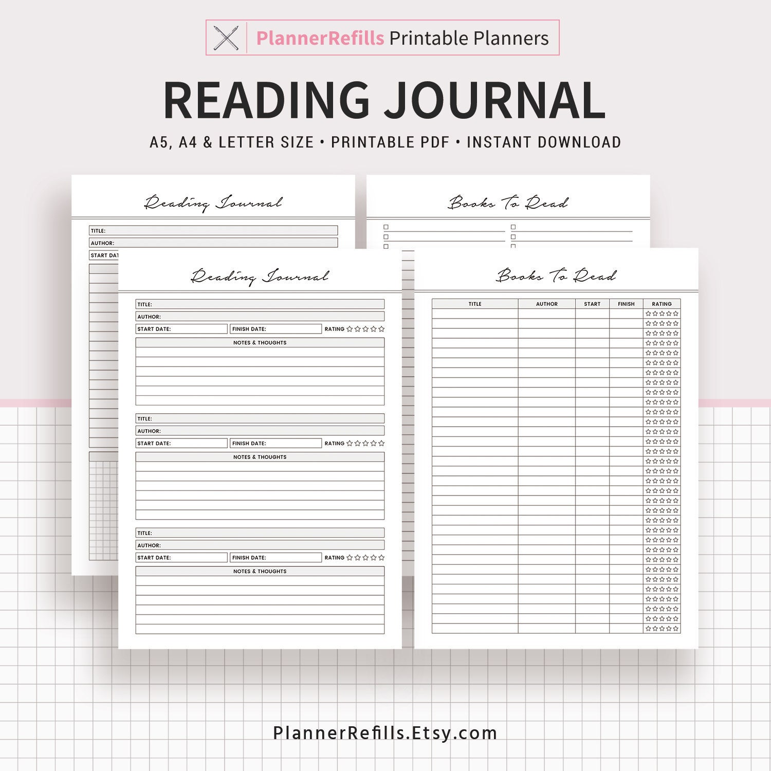 Paper & Party Supplies Paper Ring Planner Printable Book Journal