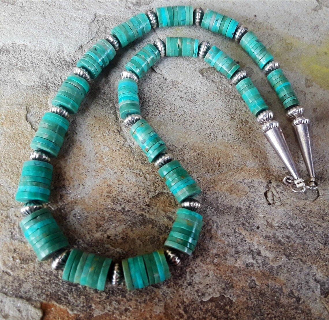 Santo Domingo Four Strand Turquoise and Heishi Necklace