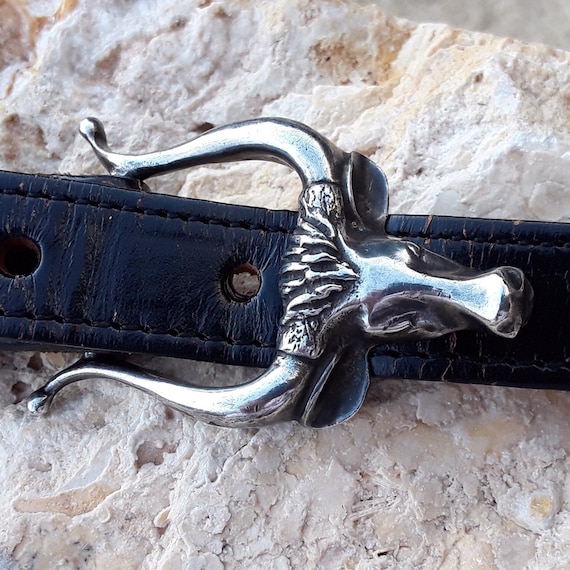 1940s Vintage Sterling silver Longhorn Belt buckle