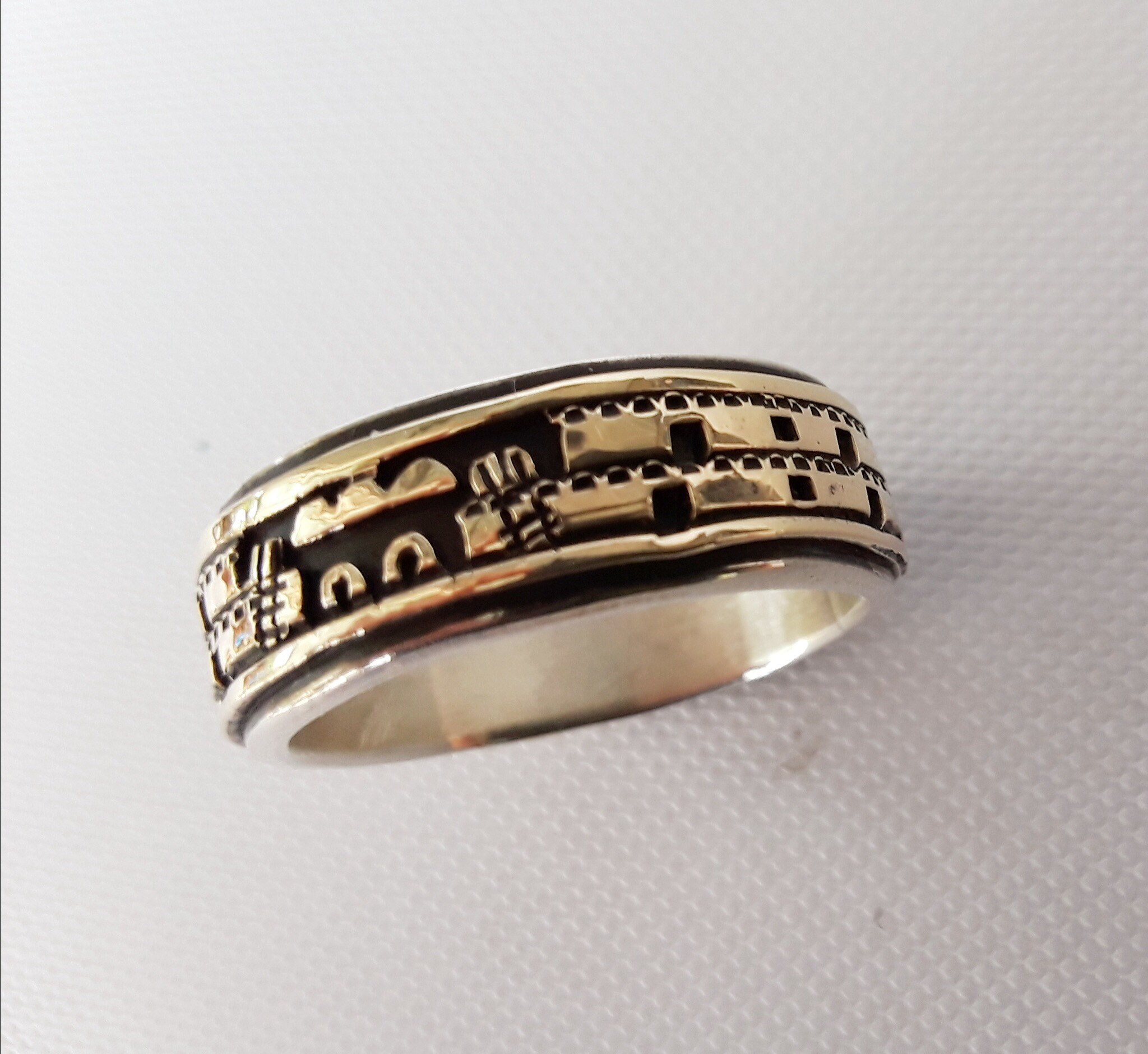 Navajo Sterling Silver 14k Gold Storyteller Pueblo Scenic Etsy