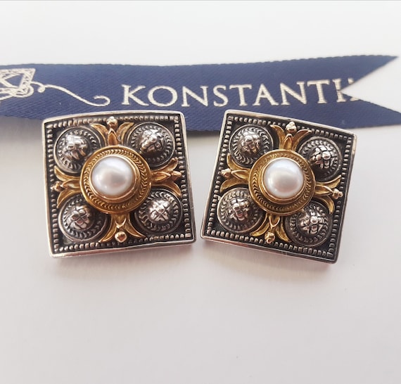 Konstantino 18K Gold and Sterling silver Pearl Cl… - image 2