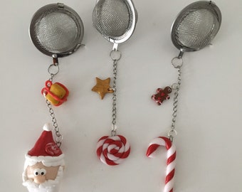 Christmas tea balls, different models in fimo, sold individually