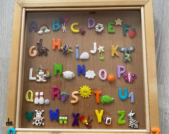 Alphabet frame in fimo (made of wood and fimo, sold individually)