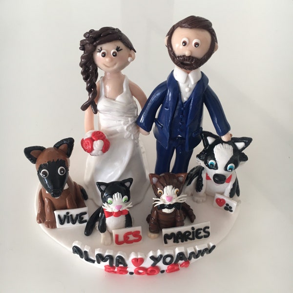 Figurines de mariés pour gateau/pièce montée (en fimo) sur commande uniquement