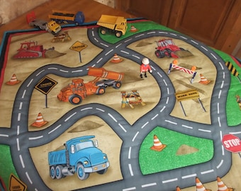 Play mat, blanket, circuit for cars, printed roads and construction