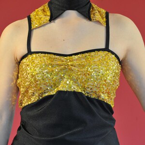 shiny fabrics in lycra veil and gold sequins image 2