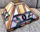 Art Nouveau Bronze tiffany style aztec light fixture
