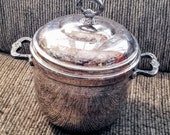 vintage Sheridan Taunton Silversmiths ice bucket w lid glass lined silverplate